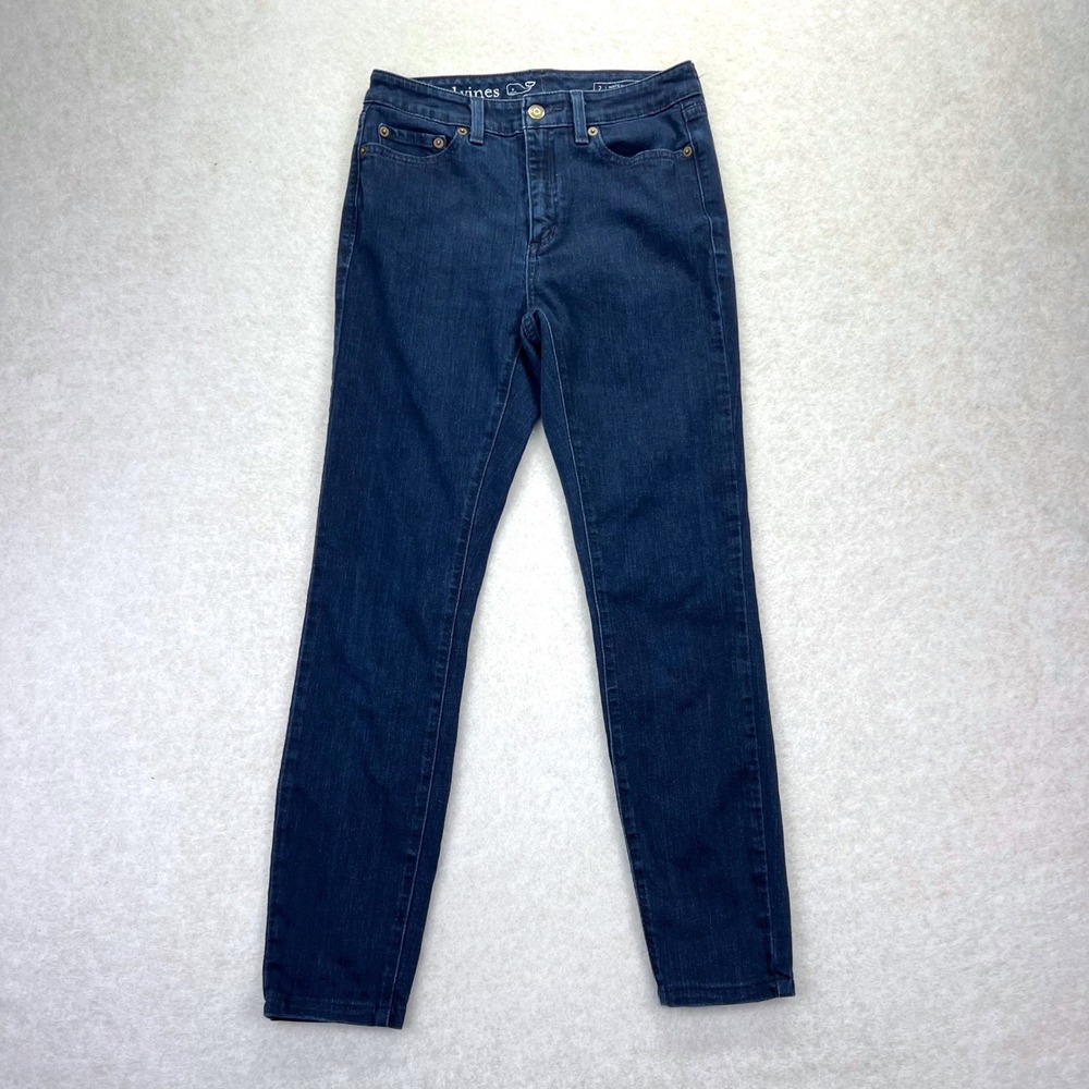Vineyard Vines Skinny Jeans Size 2 Dark Wash Cotton Stretch Preppy Classic Denim